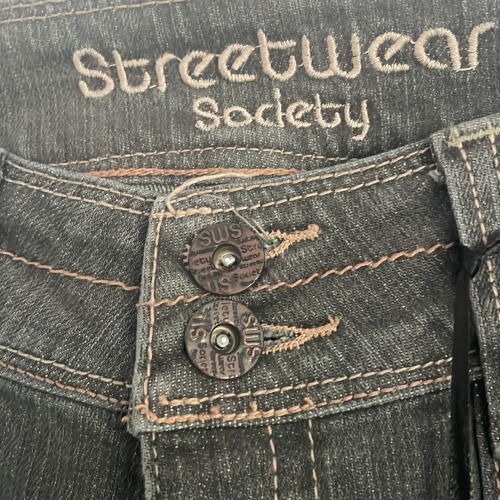 Low Rise Boot Cut Gray Washed Jeans - Picture 6 of 6